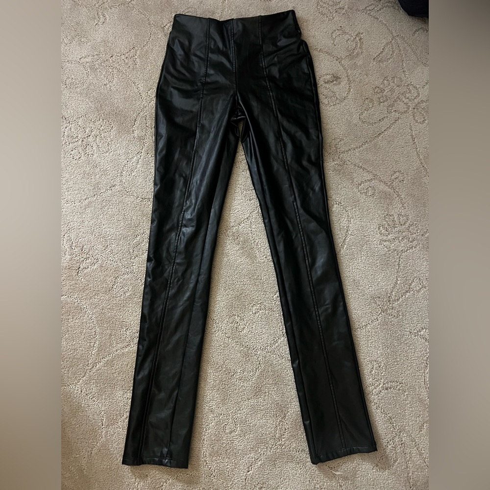 Adika Black Leather Jeggings/Pants. SIZE S